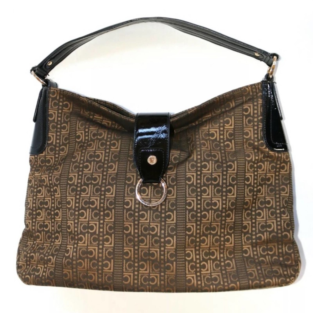 Liz Claiborne Signature Logo Purse Patent Strap SUPER CONDITION